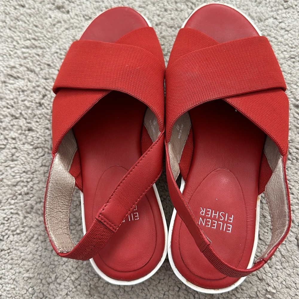 Eileen Fisher red sandals - Picture 2 of 5